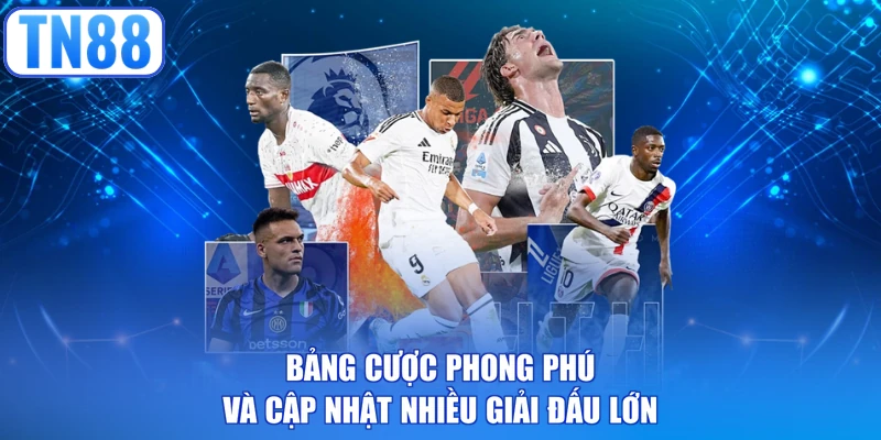 Bảng cược phong phú và cập nhật nhiều giải đấu lớn